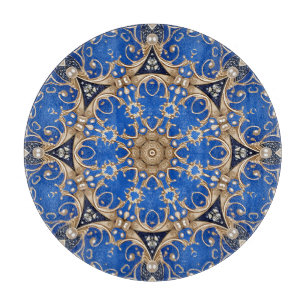 Planche à découper décorative bleu or