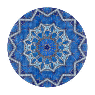 Planche à découper décorative bleue