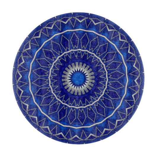Planche à découper décorative bleue (Devant)