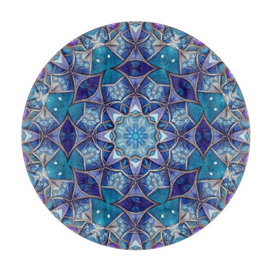 Planche à découper décorative bleue (Devant)