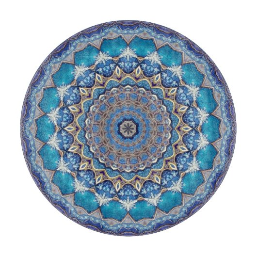 Planche à découper décorative bleue (Devant)