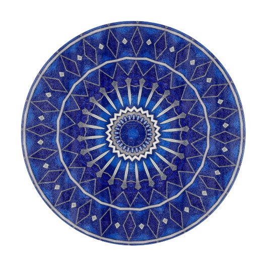 Planche à découper décorative bleue (Devant)
