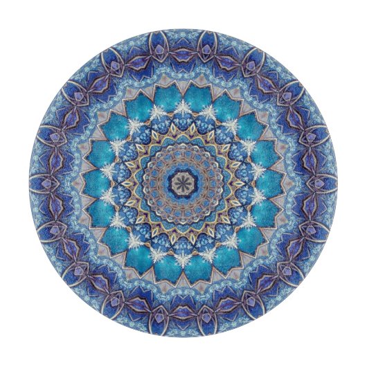 Planche à découper décorative bleue (Devant)