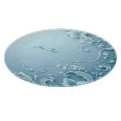 Planche à découper décorative florale bleue (Coin)