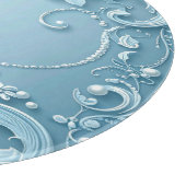 Planche à découper décorative florale bleue (Coin)