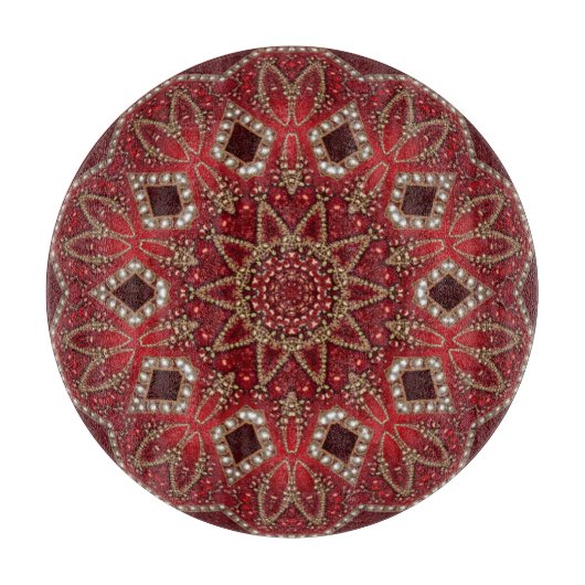 Planche à découper décorative rouge (Devant)