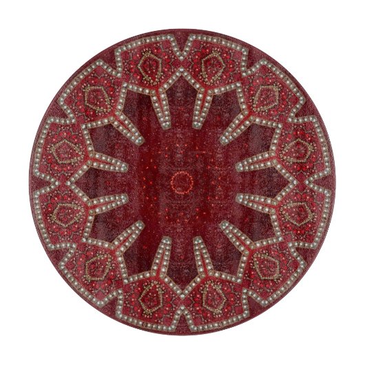 Planche à découper décorative rouge (Devant)