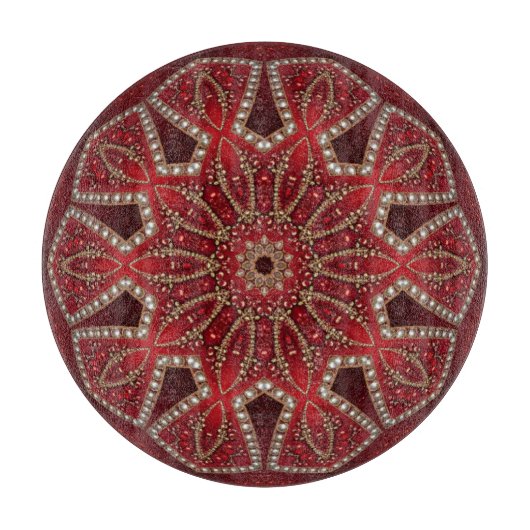 Planche à découper décorative rouge (Devant)