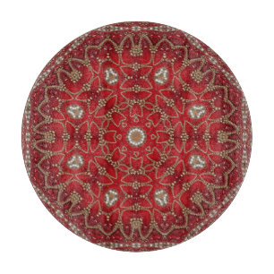 Planche à découper décorative rouge