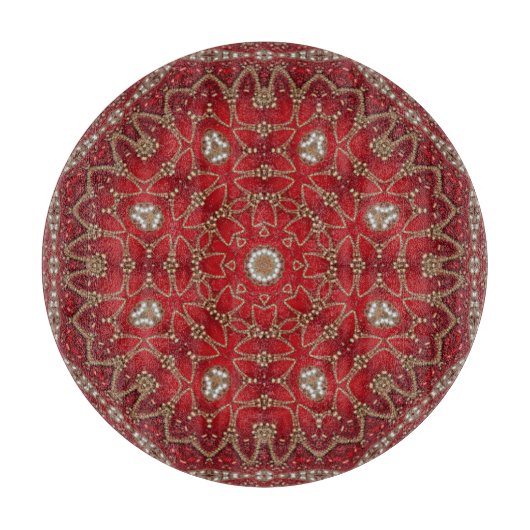 Planche à découper décorative rouge (Devant)