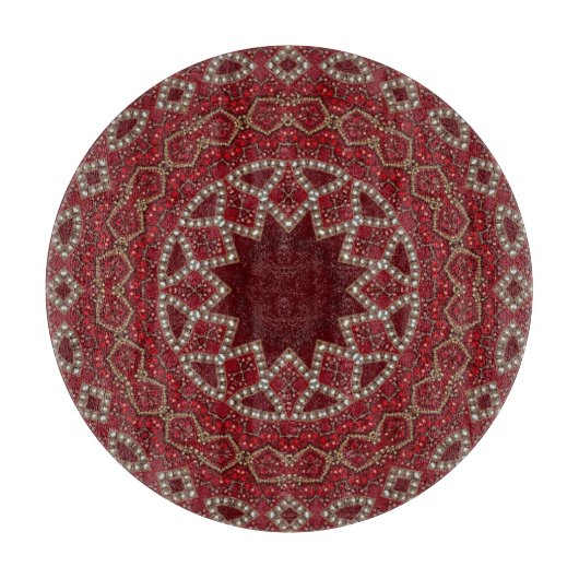 Planche à découper décorative rouge (Devant)