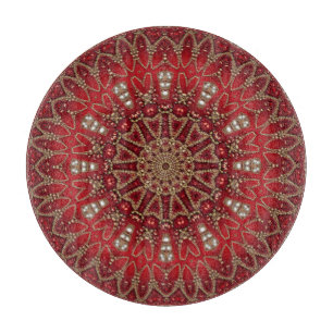 Planche à découper décorative rouge