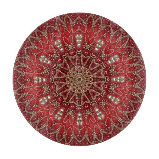 Planche à découper décorative rouge (Devant)