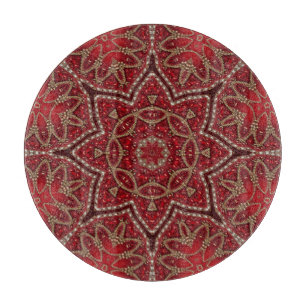 Planche à découper décorative rouge