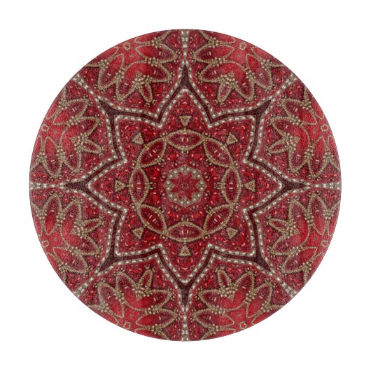 Planche à découper décorative rouge (Devant)