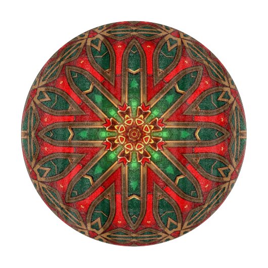 Planche à découper décorative rouge vert (Devant)