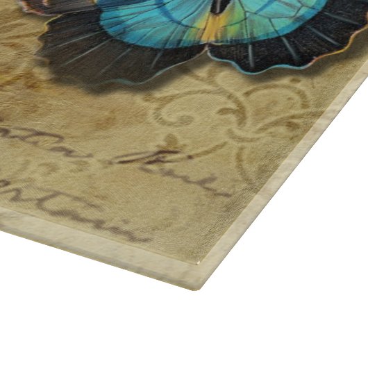 Planche À Découper Découpage rustique antique N Bleu Papillons Thé (Coin)