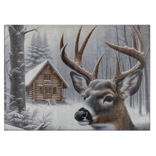 Planche À Découper Deer d'hiver/Buck art (Devant)