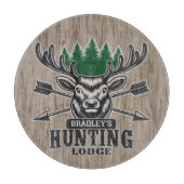 Planche À Découper Deer Elk Hunter AJOUTER NOM Bow Hunter Lodge Cabin (Devant)