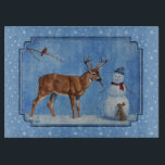 Planche À Découper Deer & Snowman Christmas Snowflakes<br><div class="desc">Une rondelle blanche grignote le nez de la carotte d'un bonhomme de neige de Noël alors qu'un mignon petit lapin de lapin supplie le cerf de partager un morceau. Mais ça appartient vraiment au bonhomme de neige, n'est-ce pas ? OEuvre d'art réaliste créée à partir d'une peinture à l'huile originale...</div>