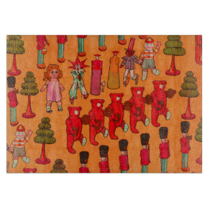 Planche À Découper Défilé de jouets de Noël vintage 1907 Magazine Puc