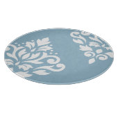 Planche À Découper Défiler Damas Art I Blanc sur Bleu clair (Coin)