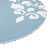 Planche À Découper Défiler Damas Art I Blanc sur Bleu clair (Coin)