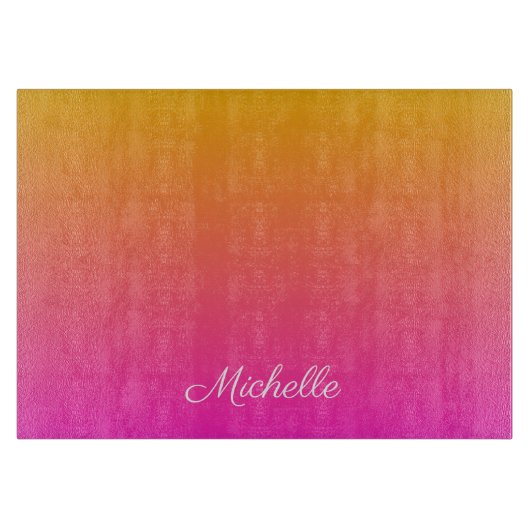 Planche À Découper dégradé jaune et rose ombre (Devant)