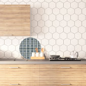 Planche À Découper Denim Bleu Sage Vert Blanc Plat rond