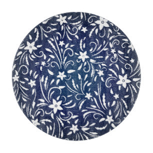 Planche À Découper Denim Blooms : Floral Pattern Arrière - plan