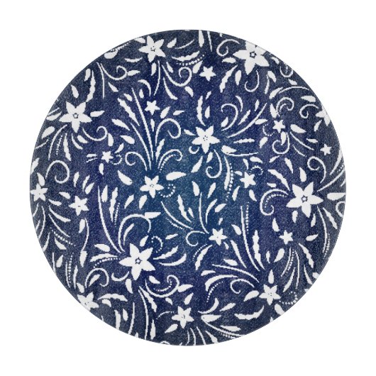 Planche À Découper Denim Blooms : Floral Pattern Arrière - plan (Devant)