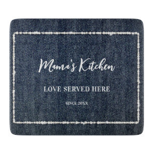 Planche À Découper Denim Diamonds Frame Mama's Kitchen Love Farmhouse
