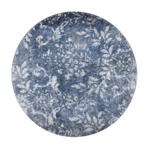 Planche À Découper Denim floral défraîchi : Arrière - plan texturé gr