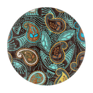Planche À Découper Denim Paisley : Motif de texture de Jeans sans cou