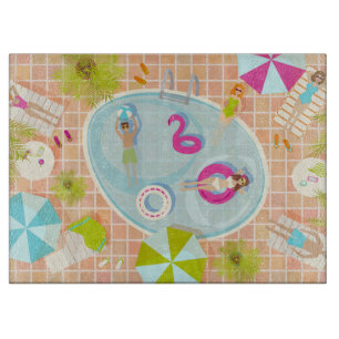 Planche À Découper Des filles et des garçons du bikini jouant au jeu 