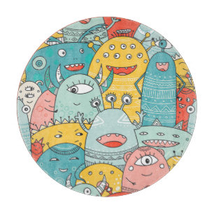 Planche À Découper Des monstres mignons de style boho, sans soudure.
