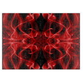 Planche À Découper Des panaches de fumée rouge sur le noir (Devant)