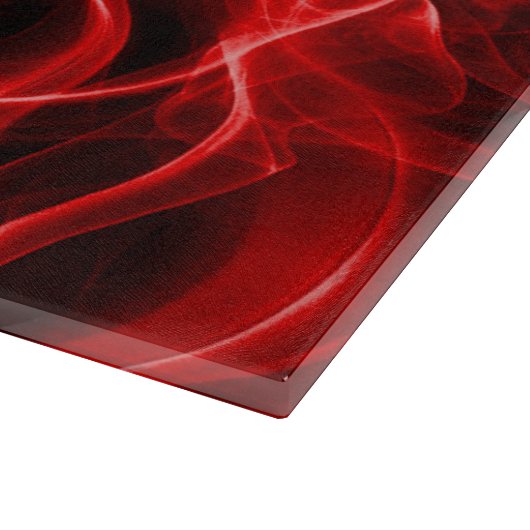 Planche À Découper Des panaches de fumée rouge sur le noir (Coin)