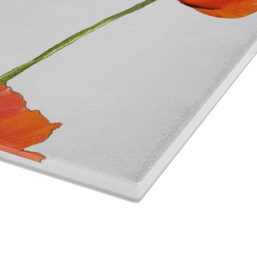 Planche À Découper Des pavots ! Panneau de découpe en verre (Coin)