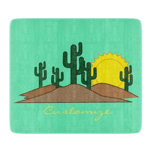 Planche À Découper Desert du Saguaro Cactus Sunset Thunder_Cove (Devant)