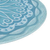 Planche À Découper Design boho bleu et turquoise moderne (Coin)