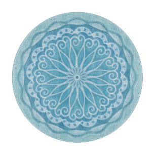 Planche À Découper Design boho bleu et turquoise moderne