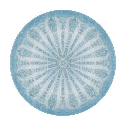 Planche À Découper Design boho bleu et turquoise moderne (Devant)