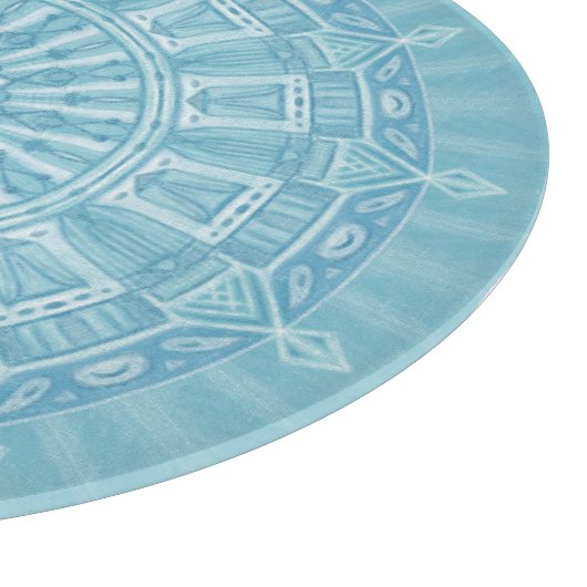 Planche À Découper Design boho bleu et turquoise moderne (Coin)