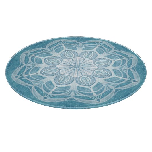 Planche À Découper Design boho bleu et turquoise moderne (Coin)