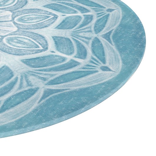 Planche À Découper Design boho bleu et turquoise moderne (Coin)