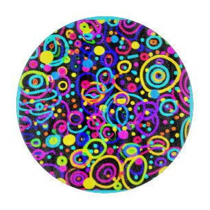 Planche À Découper Design d'art Motif en néon dynamique