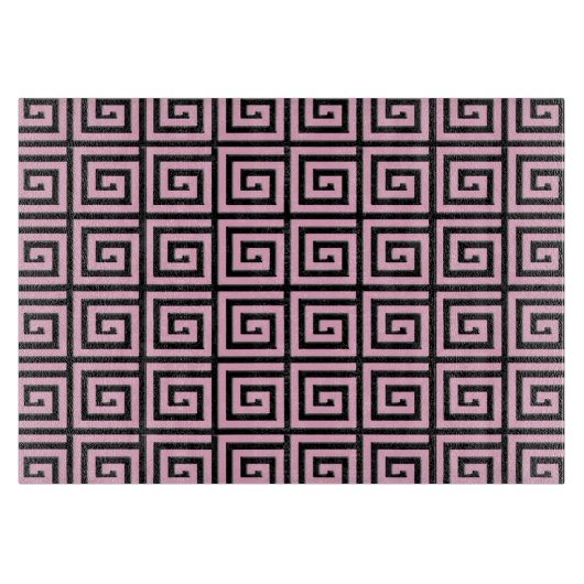 Planche À Découper Design de clé grecque - rose et noir (Devant)