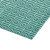 Planche À Découper Design de clé grecque - turquoise et blanc (Coin)