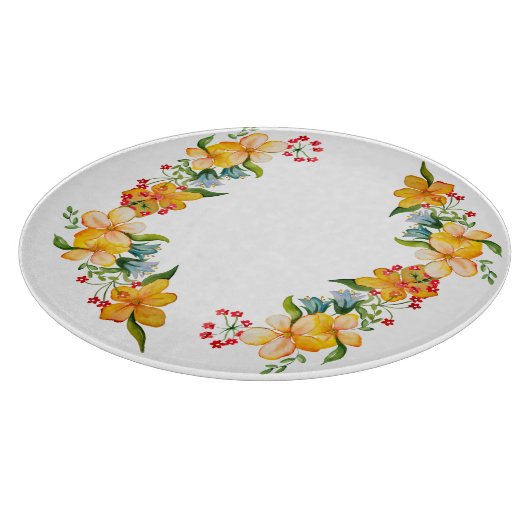 Planche À Découper Design de fleur d'aquarelle mignonne (Coin)